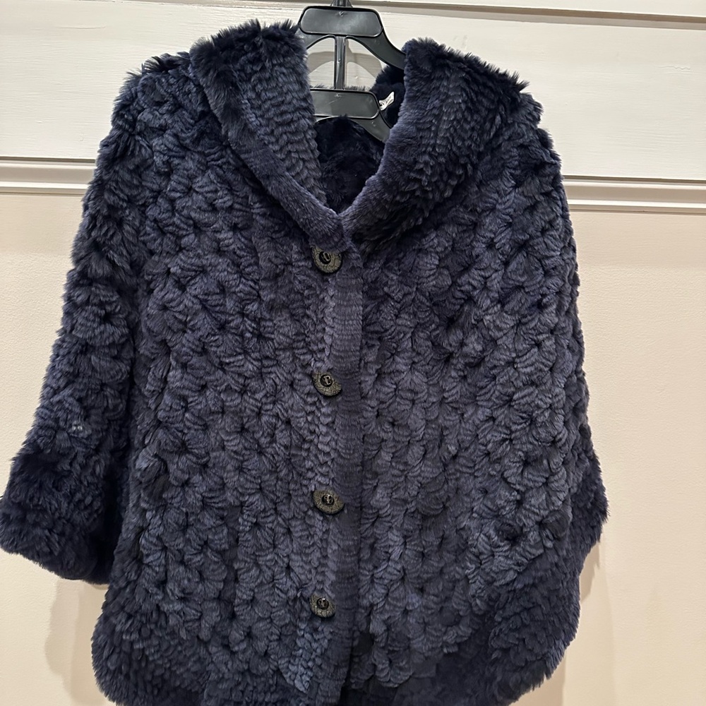 RABBIT FUR poncho